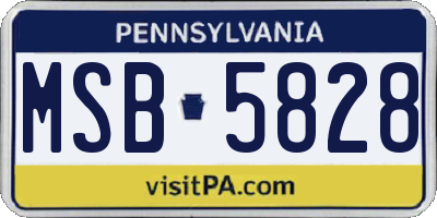 PA license plate MSB5828