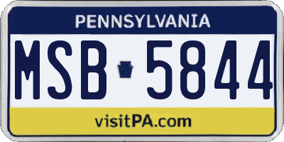 PA license plate MSB5844
