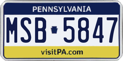 PA license plate MSB5847