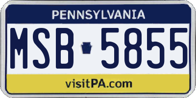 PA license plate MSB5855