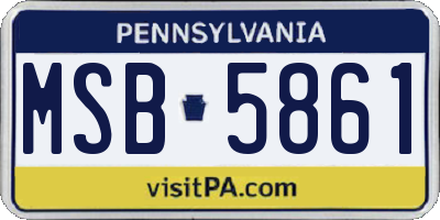 PA license plate MSB5861