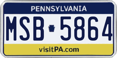 PA license plate MSB5864