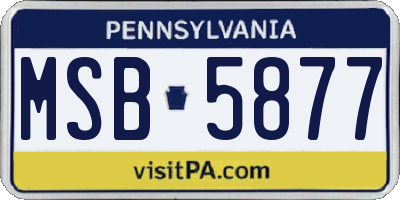 PA license plate MSB5877
