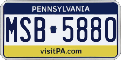 PA license plate MSB5880