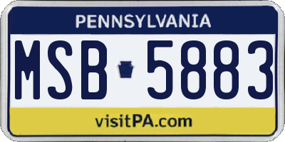 PA license plate MSB5883