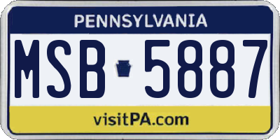 PA license plate MSB5887