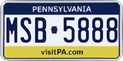 PA license plate MSB5888
