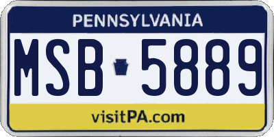PA license plate MSB5889