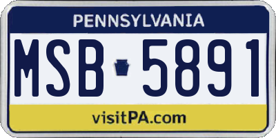 PA license plate MSB5891