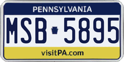 PA license plate MSB5895