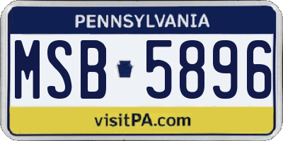 PA license plate MSB5896