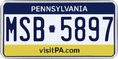 PA license plate MSB5897