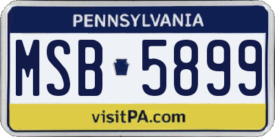 PA license plate MSB5899