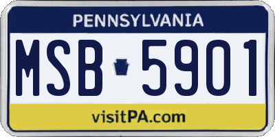 PA license plate MSB5901