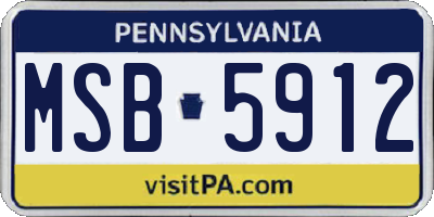PA license plate MSB5912