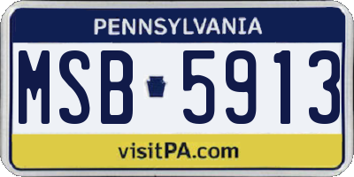 PA license plate MSB5913
