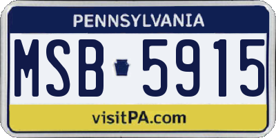 PA license plate MSB5915