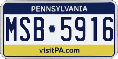 PA license plate MSB5916