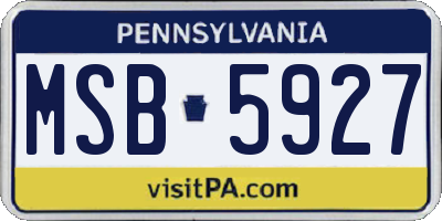 PA license plate MSB5927