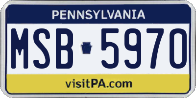 PA license plate MSB5970