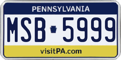 PA license plate MSB5999