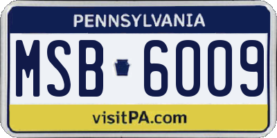 PA license plate MSB6009