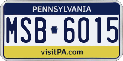 PA license plate MSB6015
