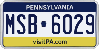 PA license plate MSB6029