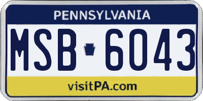 PA license plate MSB6043
