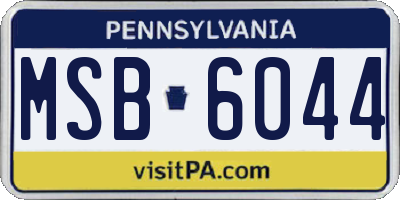 PA license plate MSB6044