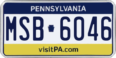 PA license plate MSB6046