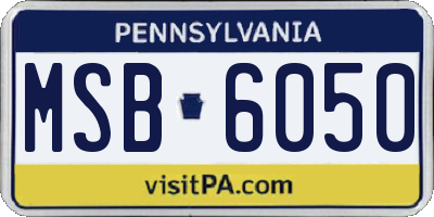 PA license plate MSB6050