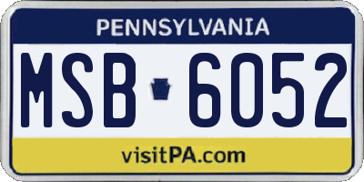 PA license plate MSB6052