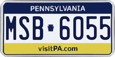 PA license plate MSB6055