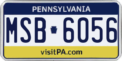 PA license plate MSB6056