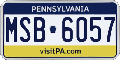 PA license plate MSB6057