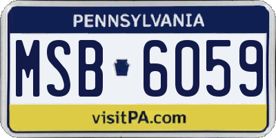 PA license plate MSB6059