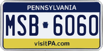 PA license plate MSB6060
