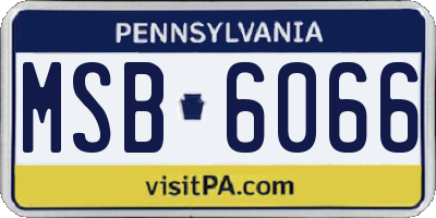 PA license plate MSB6066