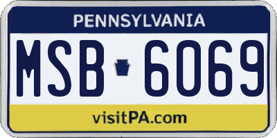 PA license plate MSB6069