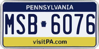 PA license plate MSB6076