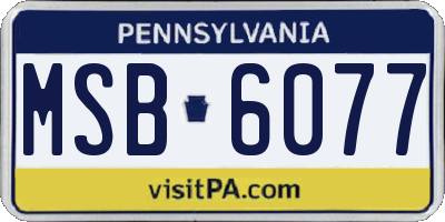 PA license plate MSB6077