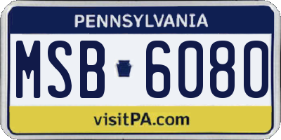 PA license plate MSB6080