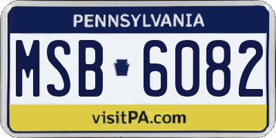 PA license plate MSB6082
