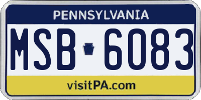 PA license plate MSB6083