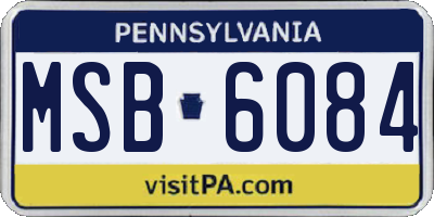 PA license plate MSB6084