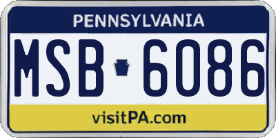 PA license plate MSB6086