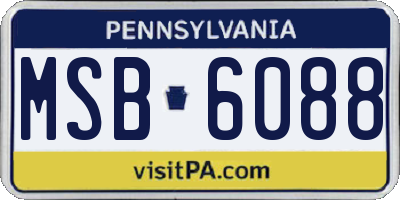 PA license plate MSB6088
