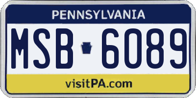 PA license plate MSB6089