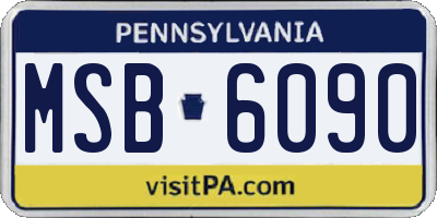 PA license plate MSB6090